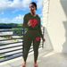 Women's Clothing Sexy Fashion Print Sports Two Piece Suit_ecoleips.com