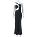 European And American Spring And Summer New Irregular Hollow Metal Flower Decoration Sexy Cocktail Party Evening Dress Long Skirt Dress Female_ecoleips.com