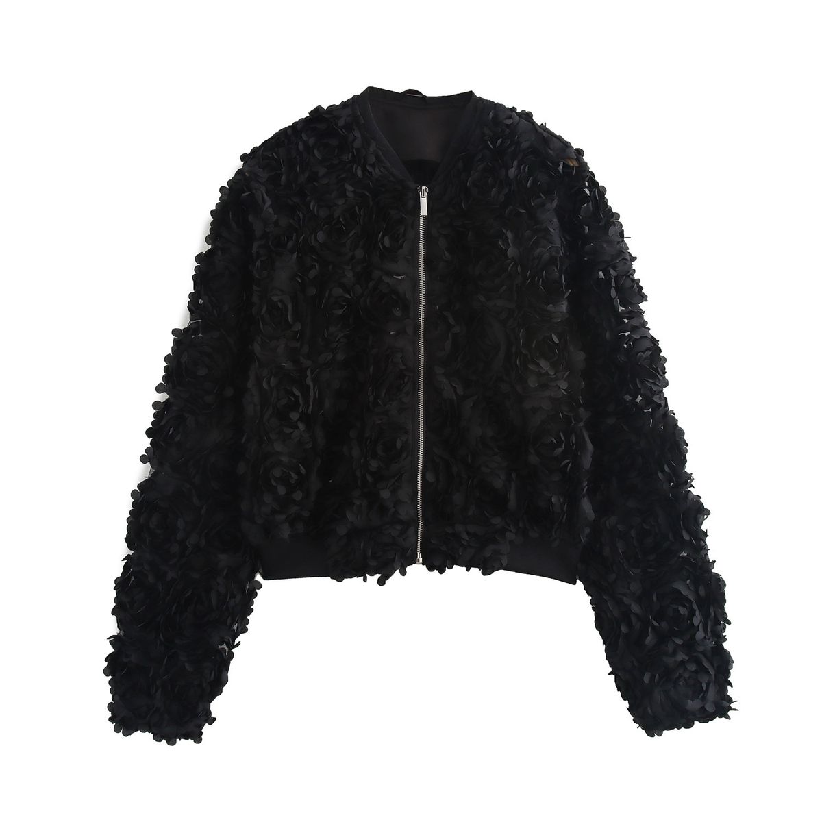 Women's Clothing Autumn Flower Decoration Loose Casual Jacket_ecoleips.com