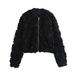 Women's Clothing Autumn Flower Decoration Loose Casual Jacket_ecoleips.com