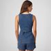 Women's Sleeveless High-Waisted Pant Set With Denim Shorts Spring/Autumn Summer Collection Regular Size_ecoleips.com