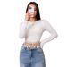 Voya Women's Clothing 2026 Spring/summer New Style Simple And Intellectual T-shirt With Tassel Design, Slim Fit And Slimming Top_ecoleips.com