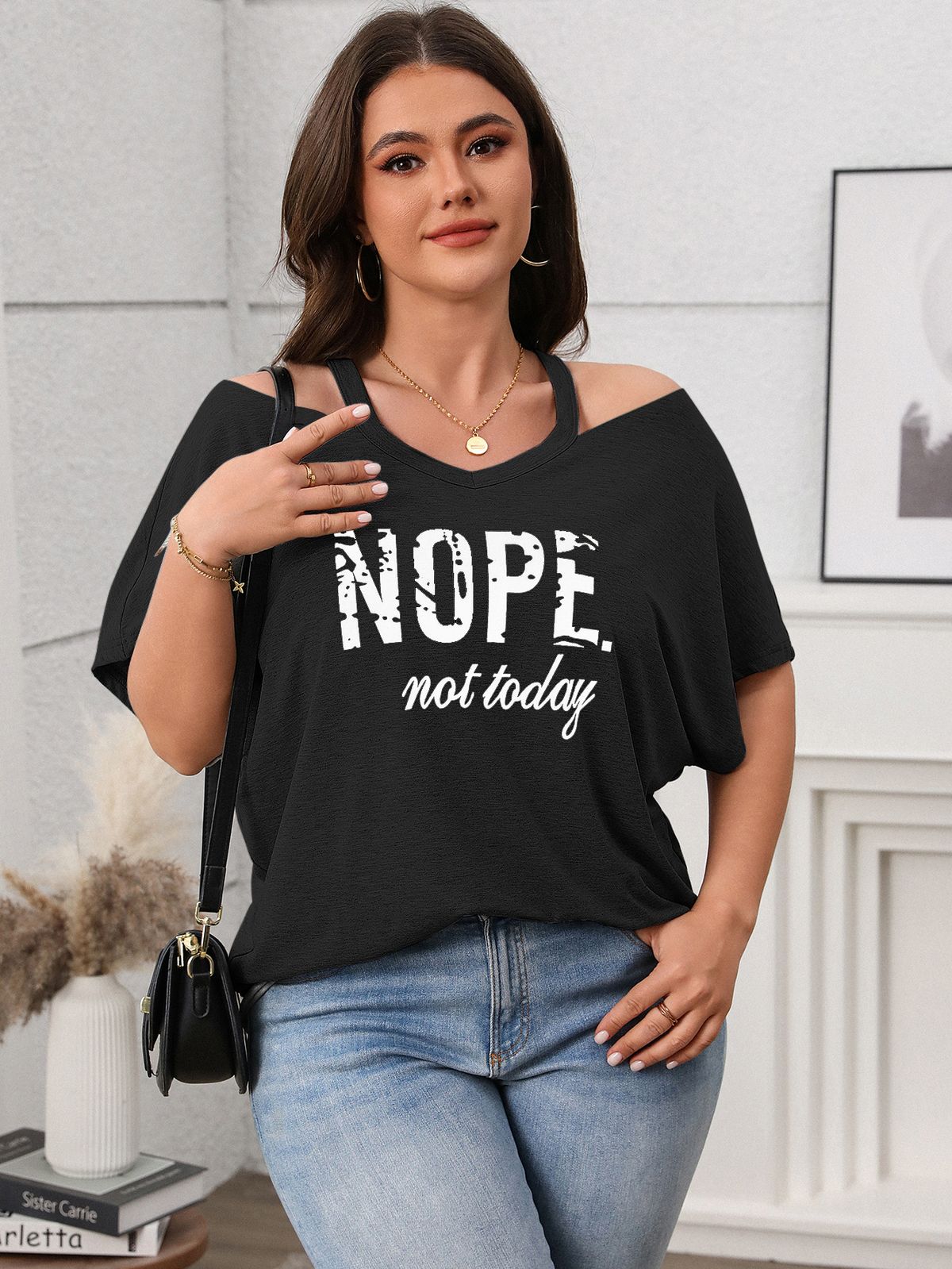 Women's Clothing Fat Mm Large Size Short Sleeve Off Shoulder Tops_ecoleips.com