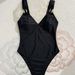 Women's Strappy One Piece Swimsuit Sexy Metallic Accent Solid Color Bathing Suit Adjustable Design for Beach And Pool_ecoleips.com