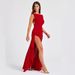 Women's Clothing Solid Color Round Neck High Slit Sexy Backless Dress Women's Slim Long Skirt_ecoleips.com