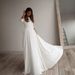 New 2025 Simple White Long Sleeved Bridal Dress round Neck Multi-Color Travel Photography Wedding Dress for Women_ecoleips.com