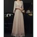 Women’s Clothing Grand Choir Dress Noble Gold French Light Luxury High End Niche Performance Host Banquet Temperament Dress_ecoleips.com
