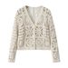 Women's Clothing Spring And Autumn New Forest Lazy Style Three Dimensional Hollow Crochet Knitted Set_ecoleips.com