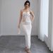 Lace 2-Piece Outfit - Strapless Tie-Front Top & Maxi Skirt, Perfect For Beach Vacation_ecoleips.com