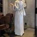 Women's Clothing Muslim clothing linen embroidery belt lined dress floral embroidery_ecoleips.com