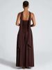 Mozision Strapless Off-shoulder Sexy Maxi Dress For Women Gown Patchwork Scarf Collar Thigh High Split Club Party Long Dress_ecoleips.com