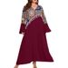 Women's Clothing Plus Size Tassel Print Pullover Dress Elegant Commuting Wear Middle Eastern Women's Clothing_ecoleips.com