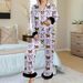 Women's Clothing Women's Fleece-Lined Button-Down Pajama Set – Stylish 3D Print, Loose-Fit Lounge Wear For Fall (S-6XL, 29 Trendy Colors)_ecoleips.com