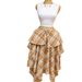 Sweetheart A-Line Midi Skirt – High Waist Wrap Tie Plaid Skirt For Women (Black Houndstooth/Black/Red/Blue/Mustard/Gray, S-2xl, Summer Essential)_ecoleips.com