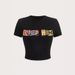 Women's Casual Comfortable Slim-fit Round-neck Printed Short-sleeve T-shirt, Short-sleeved And Cropped In Various Styles_ecoleips.com