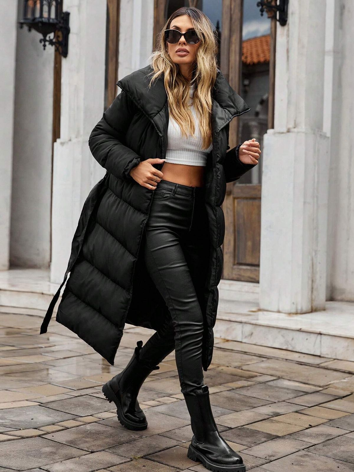 Women's Clothing Show Style High End Long Coat Casual Loose Thick Warm Cotton Coat_ecoleips.com