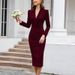 2026 Spring New Women's Clothing Fashionable And Elegant Commuter Double-breasted Hip-wrapped Slim-fitting Suit Dress_ecoleips.com