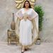 Modest Abaya Dress With Fringe –Boho Maxi Dress For Women, Elegant Long Sleeve Flowy Gown (Blue/White/Green) _ecoleips.com