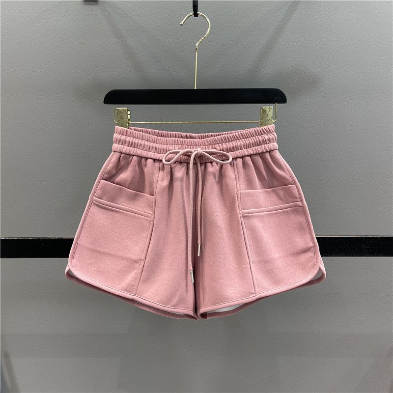 Women's Clothing Casual Sports Home Shorts Elastic Waist Versatile Drawstring Loose Slim A Line Wide Leg Hot Pants_ecoleips.com