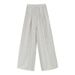 Korean Style Vertical Striped Wide Leg Pants For Women - High Waist Loose Fit Long Trousers, Summer Cotton Lazy Casual Pants_ecoleips.com