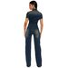Tight Waist Slim Elastic Washed Denim Jumpsuit Straight Loose Jumpsuit_ecoleips.com