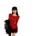 A Versatile Korean-Style One-Shoulder Sweater Cardigan For Autumn And Winter, Perfect For Feminine Outfits. Knitwear Top_ecoleips.com