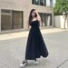 Slim-fit Patchwork Strapless Dress, 2025 Summer New Women's Vacation Style Versatile Casual Long Dress_ecoleips.com