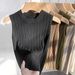 Knitted Camisole For Women, New Unique Design, Round Neck, Autumn And Winter Inner Wear, Conceals Side Breast, Base_ecoleips.com