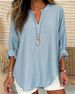 Women's Clothing Cotton And Linen Loose Casual Stand Collar Shirt Long Sleeve Tops_ecoleips.com