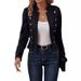 Elegant Plus Size Women's Blazer Jacket With Multiple Buttons - Suede-Like Polyester Office Wear For Autumn Winter - Red/Green/Yellow/Black_ecoleips.com