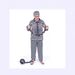 Unisex Halloween Cosplay Prisoner Costume Black And White Striped Set with Hat for Parties Dances Performances_ecoleips.com