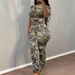 Women's Clothing Casual Fashion Random Printing Short Sleeved T Shirt Trousers Women's Suit_ecoleips.com