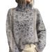 girl Foreign Trade Cross-Border 2025 New Christmas Abstract Print Casual Cape Coat High Neck Sweater_ecoleips.com