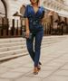 Women's Slim Fit Jumpsuit Spring Fashion Collar Commuting Wear Regular Thickness_ecoleips.com