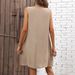 Elegant Sleeveless A-Line Jumper Dress for Women Ruffle Hem U-Neck Loose Fit Office Commute Daily Wear Solid Color_ecoleips.com