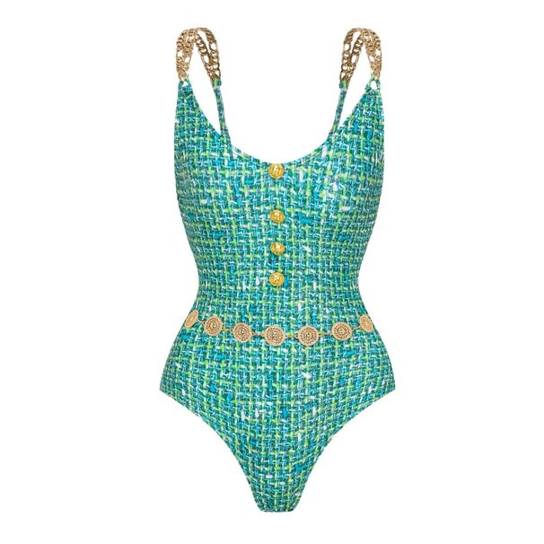 Women's Clothing Green One-Pieces Inspired High End One Piece Swimsuit Set For Women American Style Hot Selling_ecoleips.com