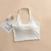Women's Halter Neck Tank Top Padded Chest off Shoulder Summer Outer Wear Inner Layer Bra New Style_ecoleips.com