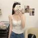 High-quality~Purely Desirable American-style Sweet And Spicy Lace Spliced Bow Strap Slim-fit With Fixed Chest Pads For A_ecoleips.com