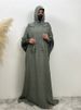 Ramadan Islamic Clothing Wrinkle Polyester Hoodie Abaya Dress With Undercap Muslim Women Abaya Hoodie Causal Dresses Eid_ecoleips.com