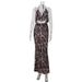 Summer Fashion Elegant Halter Neck Backless Tank Top Low Waisted Fishtail Skirt Set For Women_ecoleips.com
