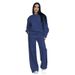 Women's Clothing Solid Color Round Neck Long Sleeve Loose Women's Fashion Casual Wide Leg Pants Suit_ecoleips.com