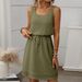 2026 Summer New Product: Square Collar, Drawstring, Sleeveless Vest Dress With Inner Liner_ecoleips.com