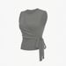 Women's Solid Color round Neck Vest And High Waisted Straight Leg Pants Two Piece Set Waist Tie Design Casual Style_ecoleips.com
