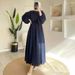 Women's Clothing Hepburn Style Solid Color Round Neck Tie Waist Long Skirt_ecoleips.com