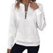 2026 European And American Cross-Border Women's Autumn Winter Quilted Zipper Casual Sweatshirt_ecoleips.com