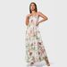 2025 European American Spring/Summer New Strap Dress With Fresh Print And Long Flared Hem_ecoleips.com