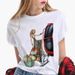 Paris Girl Europe And America Fashion Loose Ins White Short-sleeved T-shirt Woman Graphic T Shirts Harajuku Women Clothes_ecoleips.com