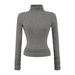 Tencel Women's High Neck Slim Fit Long Sleeve T-Shirt – Soft, Breathable & Versatile Basic Top For Everyday Elegance_ecoleips.com