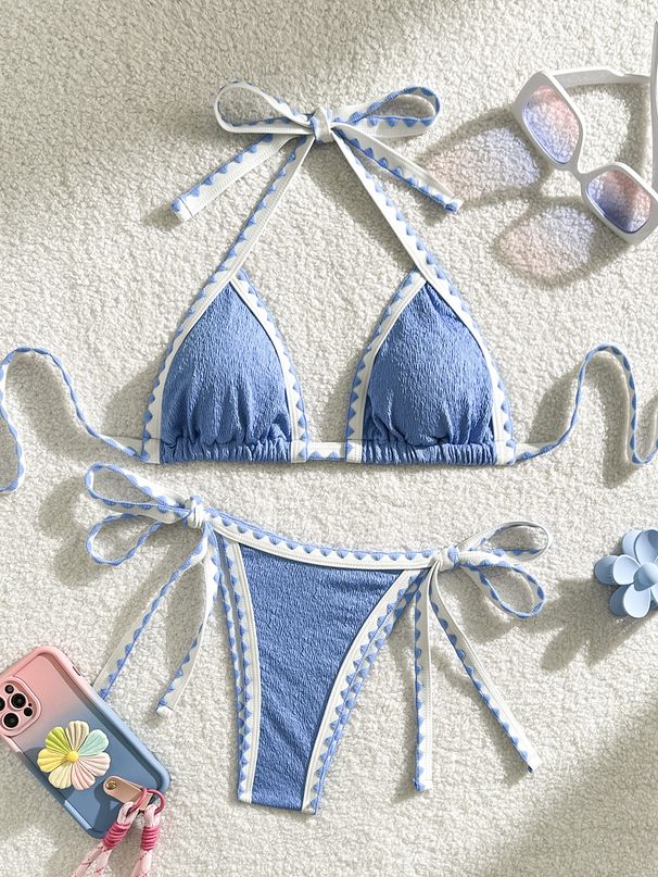 Women's Clothing New Solid Color Ins Style Swimsuit Women Sexy Bikini Beach_ecoleips.com