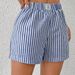 New Women's Spring And Summer Casual High Waist Striped Loose Lazy Style Shorts Fashionable Outer Wear Pants_ecoleips.com